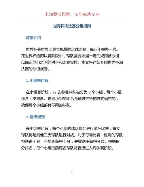 深入解析世界杯淘汰赛详细比赛规则 深入解析世界杯淘汰赛详细比赛规则